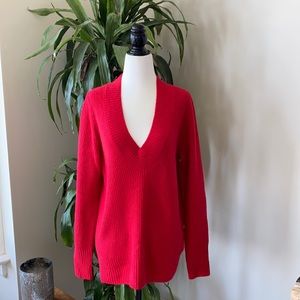 GAP Red V Neck Sweater Small